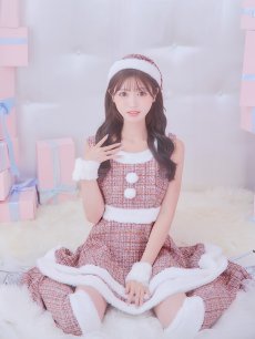 画像17: 即日発送!【サンタコス 5点セット】【S-Lサイズ/3カラー】ツイードチェック2段フレアスカートサンタコスプレ[OF01] (17)