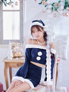 画像2: 【即日発送】【サンタコス 4点セット】【S-Lサイズ/2カラー】オフショルダーセットアップサンタコスプレ[OF01] (2)