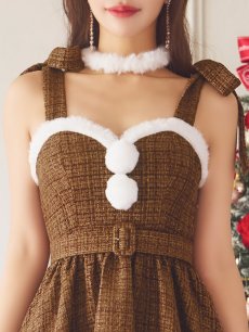 画像6: 【即日発送！】【サンタコス 6点セット】【XS-Mサイズ/1カラー】ツイードトナカイコスプレ[HC02] (6)