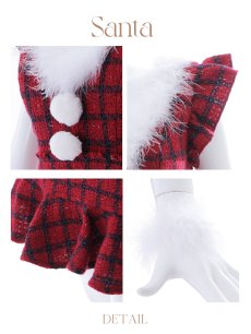 画像20: SALE!【サンタコス 5点セット】【S-XLサイズ/1カラー】マーメイドチェックサンタコスプレ[OF01] (20)