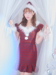 画像4: SALE!【サンタコス 5点セット】【S-XLサイズ/1カラー】マーメイドチェックサンタコスプレ[OF01] (4)