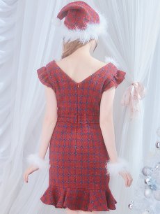 画像15: SALE!【サンタコス 5点セット】【S-XLサイズ/1カラー】マーメイドチェックサンタコスプレ[OF01] (15)