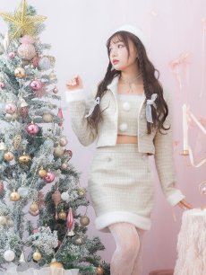 画像5: SALE!【即日発送】【サンタコス 5点セット】【XS-Lサイズ/1カラー】ジャケット付きツイードセットアップサンタ[OF01] (5)