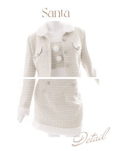 画像20: SALE!【即日発送】【サンタコス 5点セット】【XS-Lサイズ/1カラー】ジャケット付きツイードセットアップサンタ[OF01] (20)