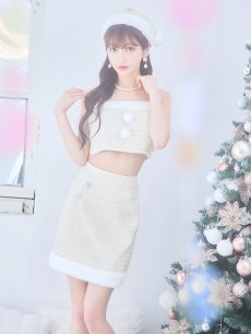 画像1: SALE!【即日発送】【サンタコス 5点セット】【XS-Lサイズ/1カラー】ジャケット付きツイードセットアップサンタ[OF01] (1)