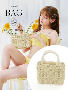 画像1: 【バッグ】パールハンドル編みバッグ【Fサイズ/1カラー】[YMT] (1)