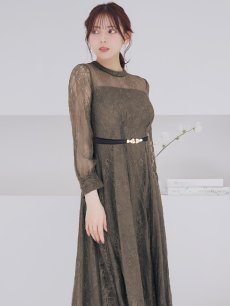 画像8: オケージョンドレス/ パーティードレス/ お呼ばれドレス/ 総レース/ 袖あり/ ミモレ丈/ ワンピース[OF05] (8)