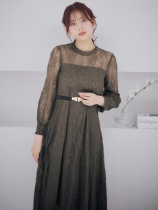 画像10: オケージョンドレス/ パーティードレス/ お呼ばれドレス/ 総レース/ 袖あり/ ミモレ丈/ ワンピース[OF05] (10)