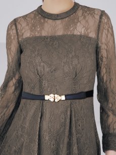 画像18: オケージョンドレス/ パーティードレス/ お呼ばれドレス/ 総レース/ 袖あり/ ミモレ丈/ ワンピース[OF05] (18)