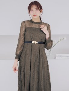 画像7: オケージョンドレス/ パーティードレス/ お呼ばれドレス/ 総レース/ 袖あり/ ミモレ丈/ ワンピース[OF05] (7)