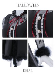 画像22: 【SALE!!】【即日発送】【ハロウィン】 レースブラックキャット / 黒猫【コスプレ2点セット】【S-XLサイズ/1カラー】[HC03] (22)
