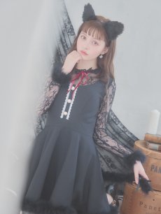 画像3: 【SALE!!】【即日発送】【ハロウィン】 レースブラックキャット / 黒猫【コスプレ2点セット】【S-XLサイズ/1カラー】[HC03] (3)