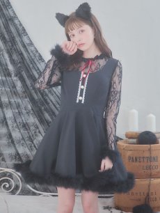 画像4: 【SALE!!】【即日発送】【ハロウィン】 レースブラックキャット / 黒猫【コスプレ2点セット】【S-XLサイズ/1カラー】[HC03] (4)