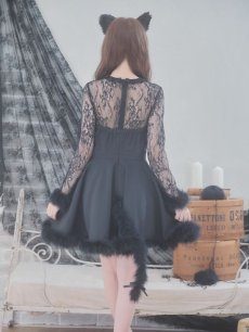 画像6: 【SALE!!】【即日発送】【ハロウィン】 レースブラックキャット / 黒猫【コスプレ2点セット】【S-XLサイズ/1カラー】[HC03] (6)