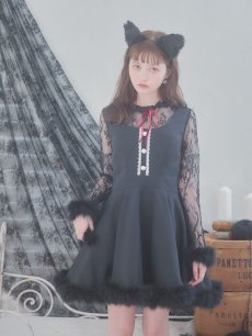 画像17: 【SALE!!】【即日発送】【ハロウィン】 レースブラックキャット / 黒猫【コスプレ2点セット】【S-XLサイズ/1カラー】[HC03] (17)