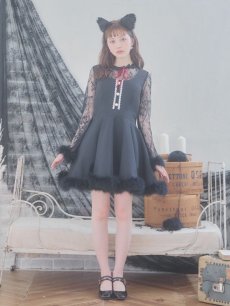 画像12: 【SALE!!】【即日発送】【ハロウィン】 レースブラックキャット / 黒猫【コスプレ2点セット】【S-XLサイズ/1カラー】[HC03] (12)