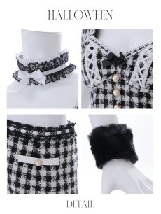 画像21: 【SALE!!】【即日発送】【ハロウィン】【LARME/ラルム掲載】ツイードキャットセットアップ 【コスプレ6点セット】 【XS-Mサイズ/4カラー】[HC03] (21)