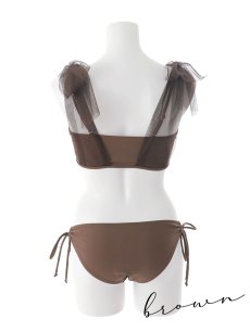 画像47: 【即日発送】【ビキニ】【水着】チュールリボン バストアップ ビキニ 2点セット[YMT] (47)