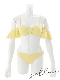 画像27: 【即日発送】【ビキニ】【水着】ビジューオフショルダーフリルビキニ 2点セット[YMT] (27)