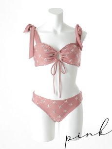 画像24: 【即日発送】【ビキニ】【水着】 ビジューギャザーフロントリボンビキニ ビキニ 2点セット[YMT] (24)