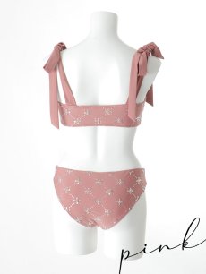 画像25: 【即日発送】【ビキニ】【水着】 ビジューギャザーフロントリボンビキニ ビキニ 2点セット[YMT] (25)