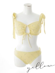 画像26: 【即日発送】【ビキニ】【水着】 ビジューギャザーフロントリボンビキニ ビキニ 2点セット[YMT] (26)