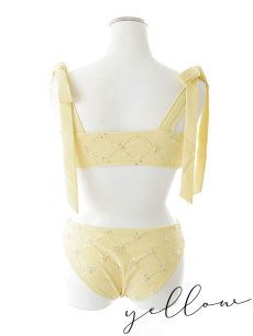 画像27: 【即日発送】【ビキニ】【水着】 ビジューギャザーフロントリボンビキニ ビキニ 2点セット[YMT] (27)