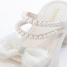 画像11: 【水着小物：ビーチサンダル】パール付き/ リボン/ 厚底サンダル[YMT] (11)