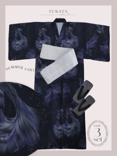 画像12: 【即日発送】【メンズ浴衣】蒼流金鯉の紳士浴衣 [YMT] (12)