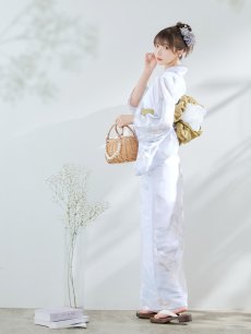 画像14: 【即日発送】ニュアンスフラワーベージュ浴衣 【浴衣3点セット 浴衣/帯/下駄】 [YMT] (14)