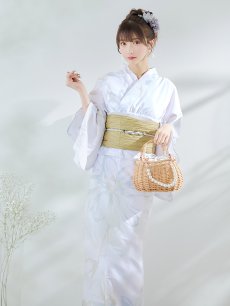 画像2: 【即日発送】ニュアンスフラワーベージュ浴衣 【浴衣3点セット 浴衣/帯/下駄】 [YMT] (2)