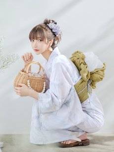 画像5: 【即日発送】ニュアンスフラワーベージュ浴衣 【浴衣3点セット 浴衣/帯/下駄】 [YMT] (5)