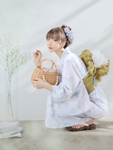 画像7: 【即日発送】ニュアンスフラワーベージュ浴衣 【浴衣3点セット 浴衣/帯/下駄】 [YMT] (7)