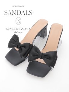 画像2: 【水着小物：ビーチサンダル】パールチェーン/ リボン/ フリル/ 厚底/ ウエッジソール/ サンダル/ サマーシューズ[YMT] (2)