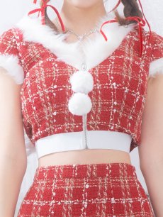 画像9: 【即日発送！】【サンタコス 5点セット】【XS-XLサイズ/2カラー】ツイードチェックバニーサンタコスプレ[OF04] (9)