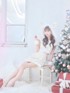 画像9: 【即日発送！】【サンタコス 5点セット】【XS-XLサイズ/2カラー】ツイードチェックバニーサンタコスプレ[OF04] (9)