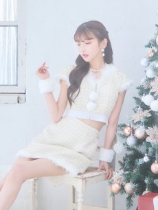 画像13: 【即日発送！】【サンタコス 5点セット】【XS-XLサイズ/2カラー】ツイードチェックバニーサンタコスプレ[OF04] (13)