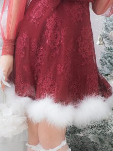 画像16: SALE!即日発送!【サンタコス 3点セット】【S-XLサイズ/1カラー】チュールスリーブレースリボンサンタコスプレ[OF04] (16)