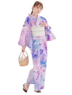 画像30: 【即日発送】パステル水彩フラワーアンニュイ浴衣 【浴衣3点セット 浴衣/帯/下駄】 [YMT] (30)