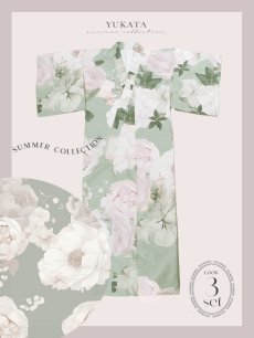 画像24: 【即日発送】アンティークフラワーモダン浴衣 【浴衣3点セット 浴衣/帯/下駄】 [YMT] (24)