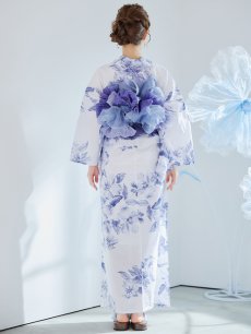 画像38: 【即日発送】モダンフラワー大人エレガント浴衣 【浴衣3点セット 浴衣/帯/下駄】 [OF04] (38)