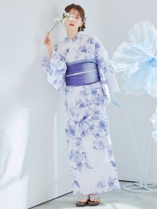 画像25: 【即日発送】モダンフラワー大人エレガント浴衣 【浴衣3点セット 浴衣/帯/下駄】 [OF04] (25)