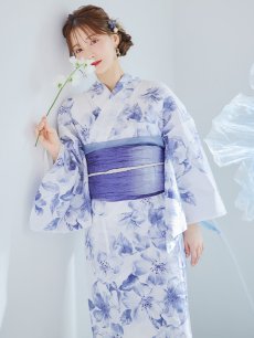 画像29: 【即日発送】モダンフラワー大人エレガント浴衣 【浴衣3点セット 浴衣/帯/下駄】 [OF04] (29)