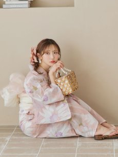 画像13: 【即日発送】大人レトロピンク浴衣 【浴衣3点セット 浴衣/帯/下駄】 [YMT] (13)