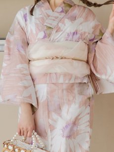 画像18: 【即日発送】大人レトロピンク浴衣 【浴衣3点セット 浴衣/帯/下駄】 [YMT] (18)