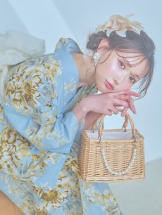 画像1: 【即日発送】ライトブルー×キバナフジ浴衣 【浴衣3点セット 浴衣/帯/下駄】 [YMT] (1)