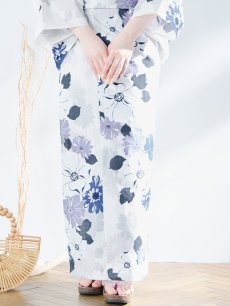 画像18: 【即日発送】パープルフラワー浴衣 【浴衣3点セット 浴衣/帯/下駄】 [YMT] (18)