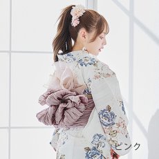 画像5: 【即日発送】【浴衣小物】オーガンジーリボン付きフラワーコサージュ3点セット【2カラー】[YMT] (5)