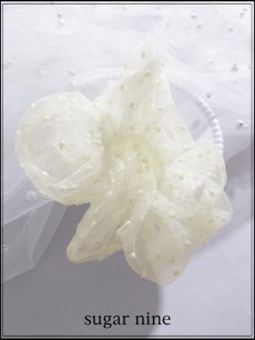 画像1: 【アクセサリー：ヘアゴム】ドットチュールシュシュ【1カラー】[OF02] (1)
