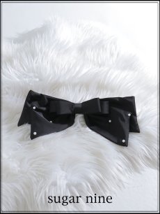 画像1: 【ヘアアクセサリー】パールリボンバレッタ【1カラー】[OF02] (1)